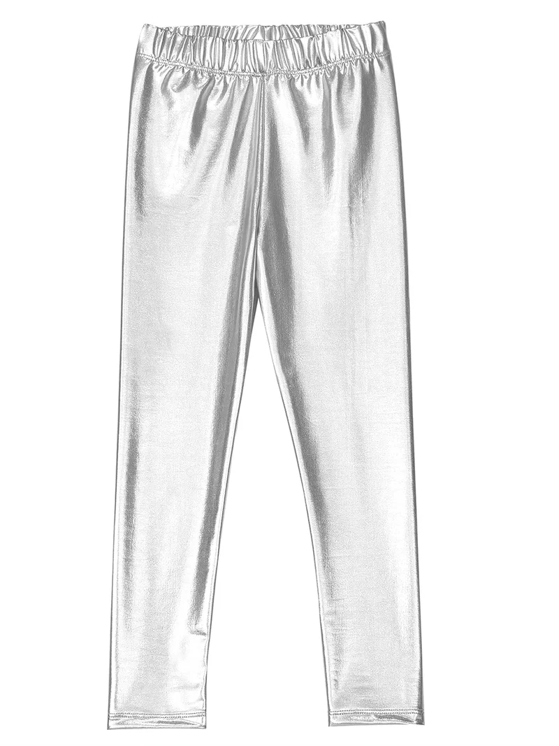 دينوكيدس بنطلون ضيق فضي معدني رمادي للبنات